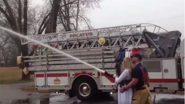WATCH: Firefighters help couple with gender reveal