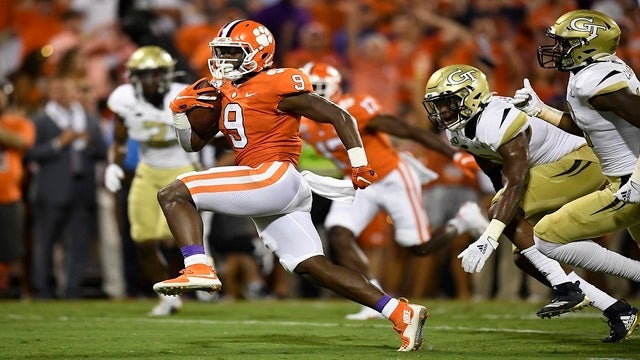 Etienne's 3 TDs lead No. 1 Clemson past Georgia Tech, 52-14