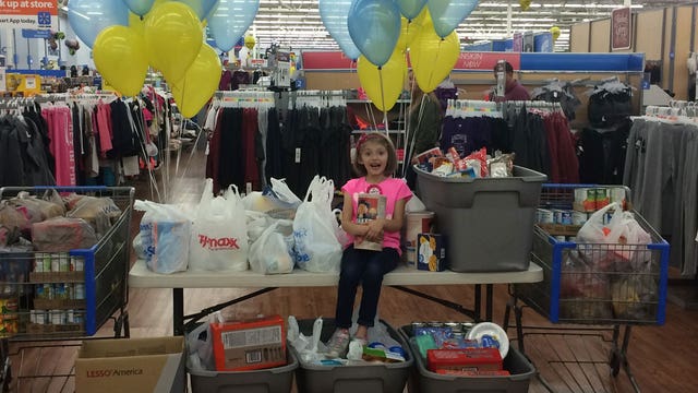 Va. girl holds birthday party at Walmart store for good cause