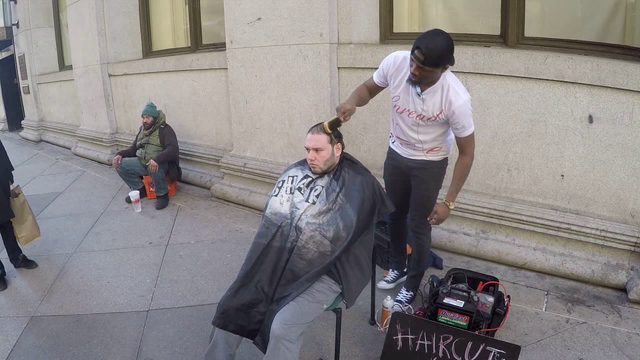 Stranger gives barbershop to man behind 'Haircuts for Homeless'
