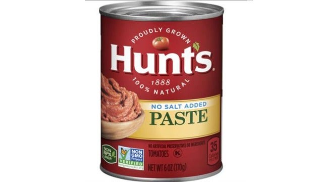 Limited amount of Hunt's tomato paste recalled due to potential mold