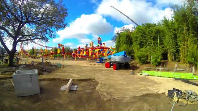 'Jessie and Rex' from Toy Story installed into roller coaster at Walt Disney World's Toy Story Land