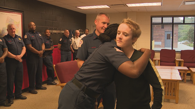 Athlete thanks paramedics who saved her life