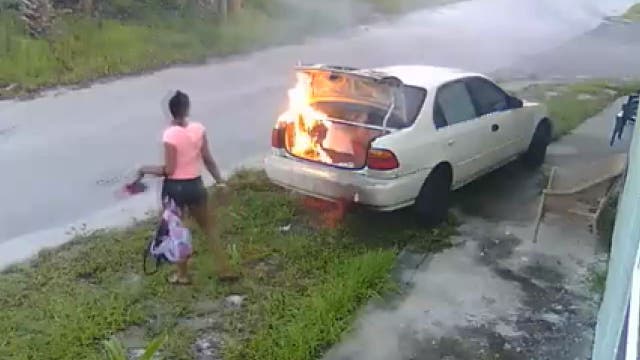 Police: Woman who torched car thought it was her ex-boyfriend's