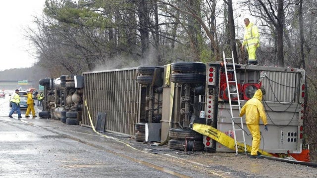 Truck Carrying Piglets Overturns in North Carolina