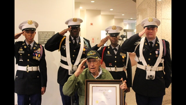 92-year-old WWII veteran receives honorary high school diploma