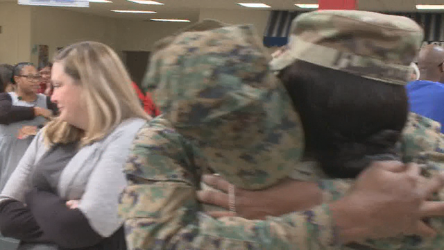Servicewoman surprises family at Conyers school