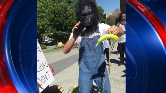 Attorney: Gorilla-masked student didn't intimidate activists