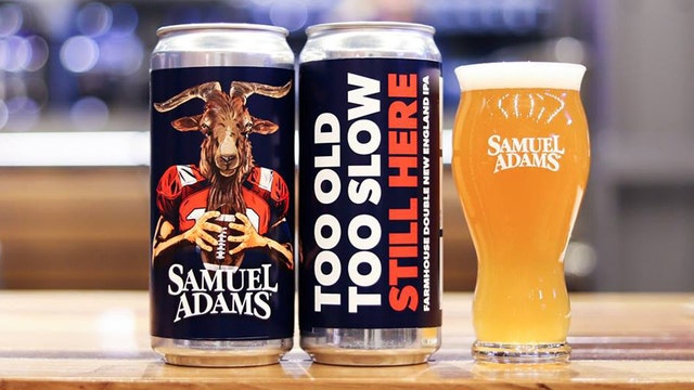 Sam Adams raising glass to Tom Brady with special G.O.A.T. beer release