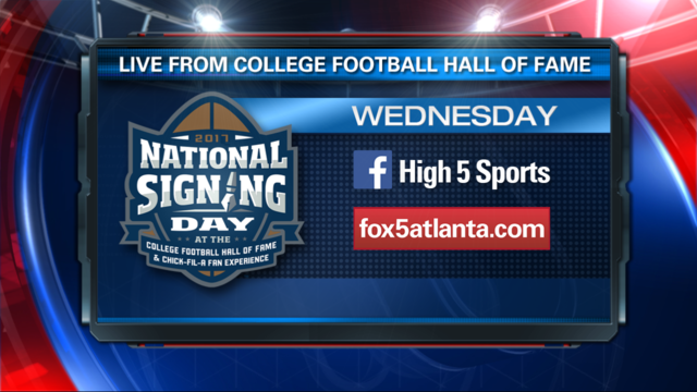 High school football players choose colleges on National Signing Day