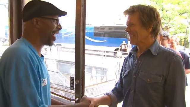Formerly homeless DC street musician gets surprise from Kevin Bacon
