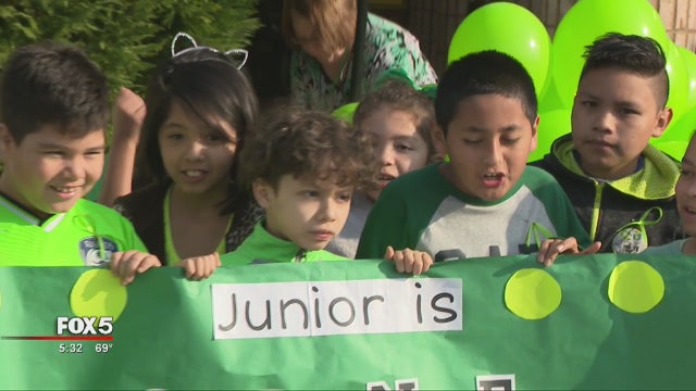 Red carpet return for boy who beat cancer