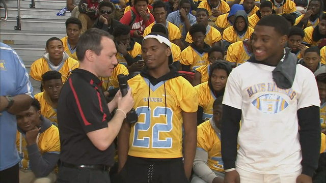 Team of the Week pep rally at Mays High School