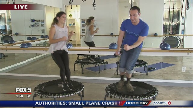 Trampoline workout to help shed holilday pounds