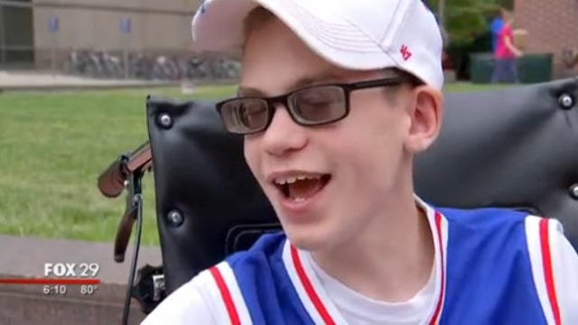 Ben Simmons meets local boy with cerebral palsy