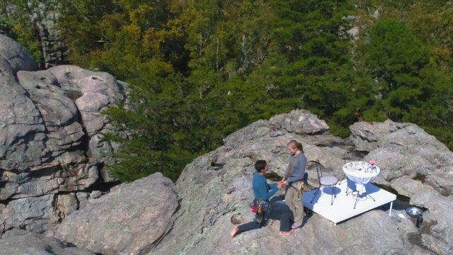 Georgia man climbs mountain to pop the question