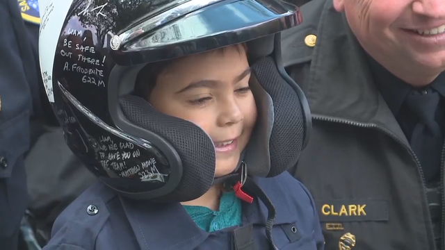 5-year-old boy's wish to be cop for a day comes true