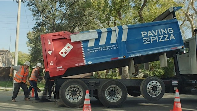Domino's on streets, not for pizzas but to fix potholes