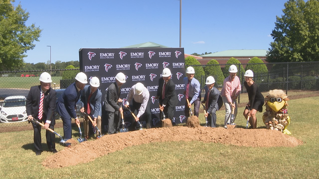 Groundbreaking for new Falcons' clinic in Flowery Branch