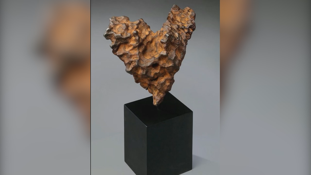 Rare heart-shaped meteorite up for auction for Valentine's Day