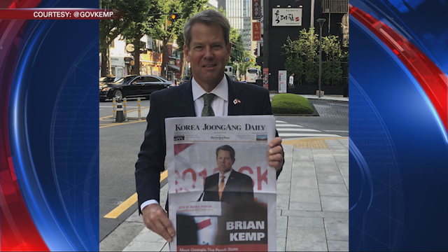 Kemp makes first trip to South Korea as Georgia governor