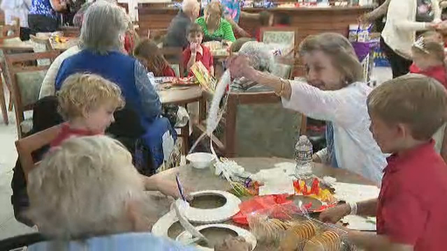 Pre-schoolers read to seniors displaced by Hurricane Dorian