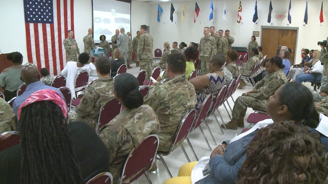 A welcome home for two dozen army medical soldiers