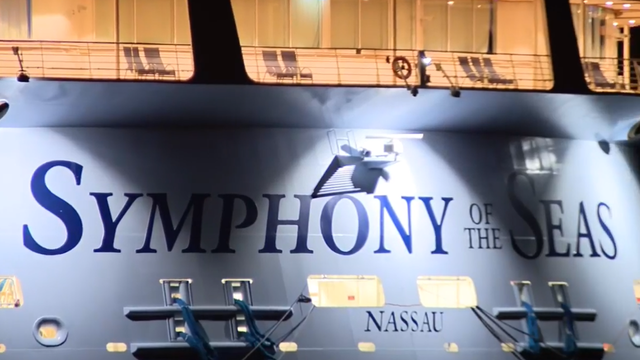 World's largest cruise ship, Royal Caribbean's Symphony of the Seas, docks at Port Canaveral