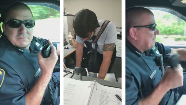 Massachusetts police officer's son surprises him during final radio call