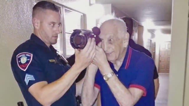 Officers bring night vision goggles to nearly-blind veteran