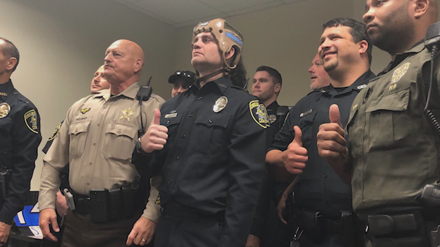 Covington Officer Matt Cooper goes home from rehab