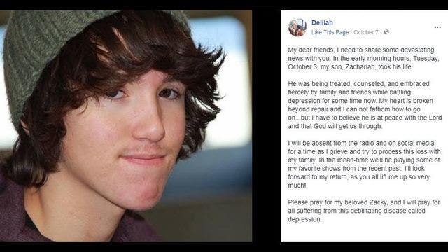 Radio host Delilah taking break after son's suicide