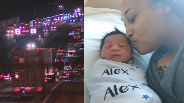 Baby born on I-75 during rush hour, parents grateful for an officer who was driving by