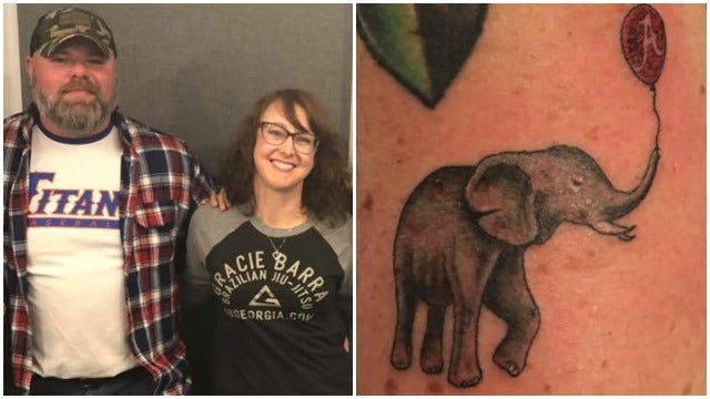 UGA fan loses bet to husband, gets Crimson Tide tattoo