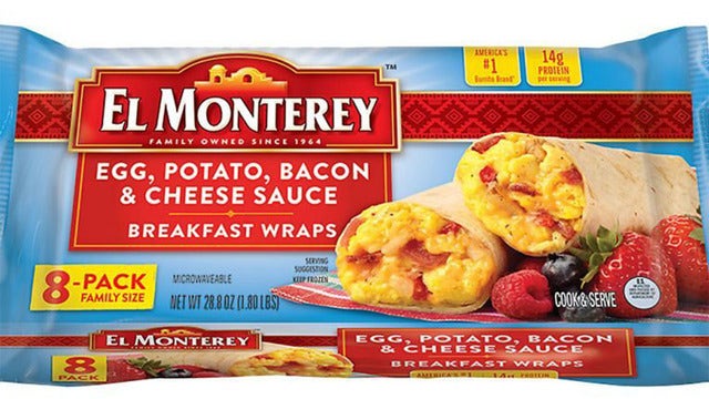El Monterey breakfast wraps recalled because they may contain small rocks