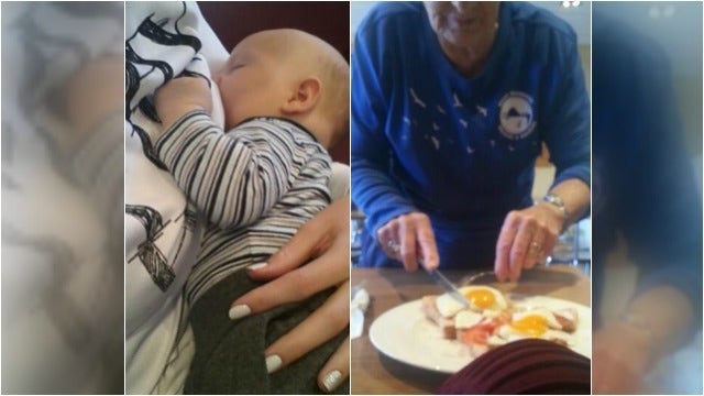 Stranger helps breastfeeding mother