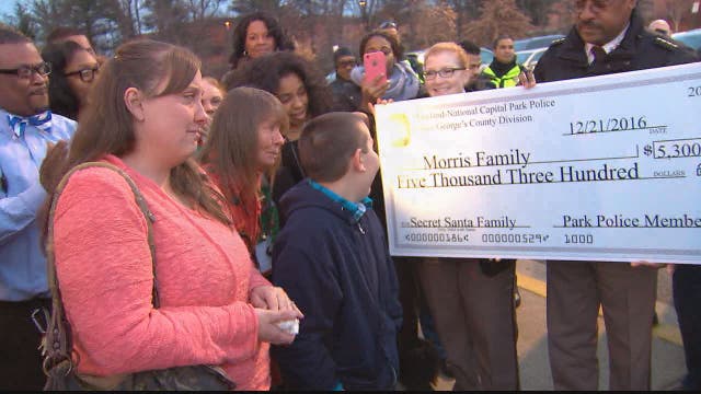 Maryland-National Capital Park Police surprise struggling family with gifts, new car