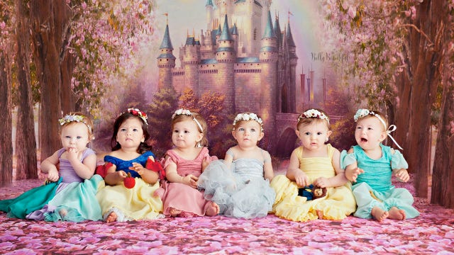 Cute overload: Photographer reunites Disney princess newborns one year later