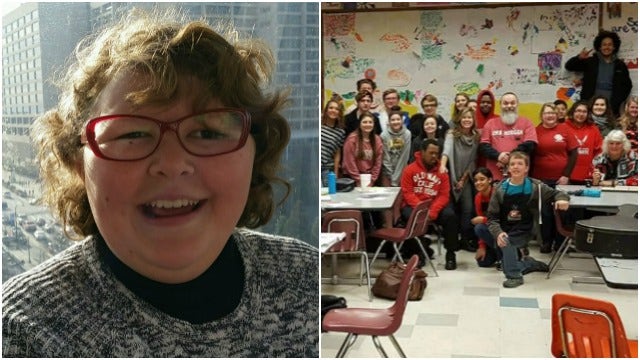 School surprises special education student with 21st birthday party