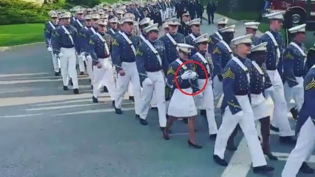 West Point cadet caught using phone during graduation march