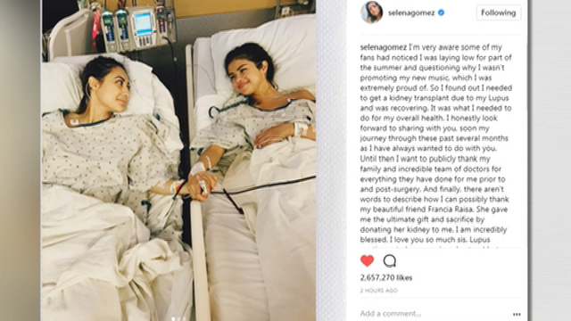 Selena Gomez undergoes kidney transplant due to lupus