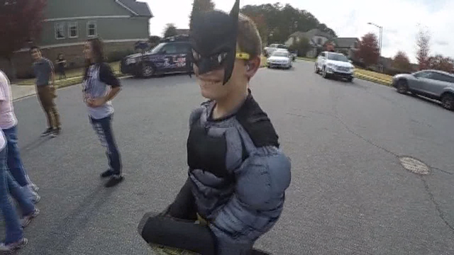 Neighbors, strangers give boy belated Halloween surprise