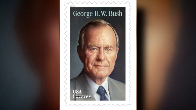 Forever stamp honoring George H.W. Bush issued today