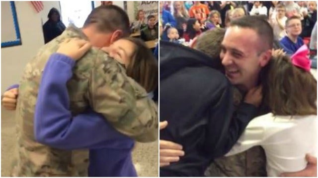 WATCH: Douglasville airman surprises kids at school