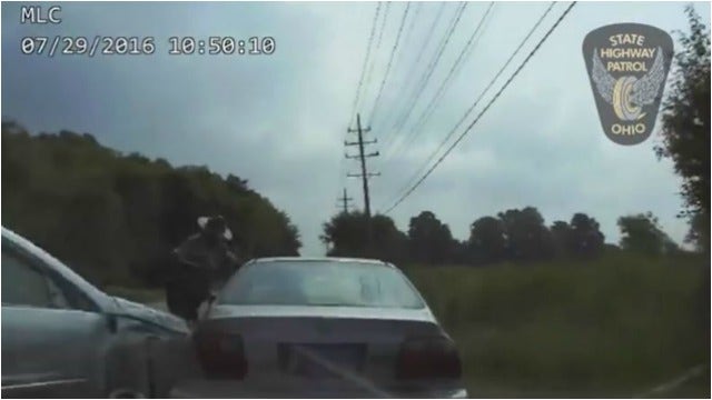 WATCH: Ohio trooper hit by car during traffic stop
