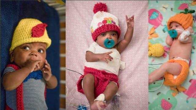CHOA nurse knits Halloween costumes for NICU babies