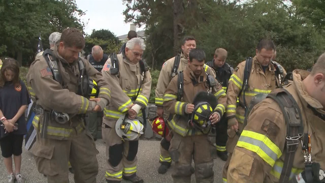 Firefighters climb Stone Mountain in full gear on 9/11