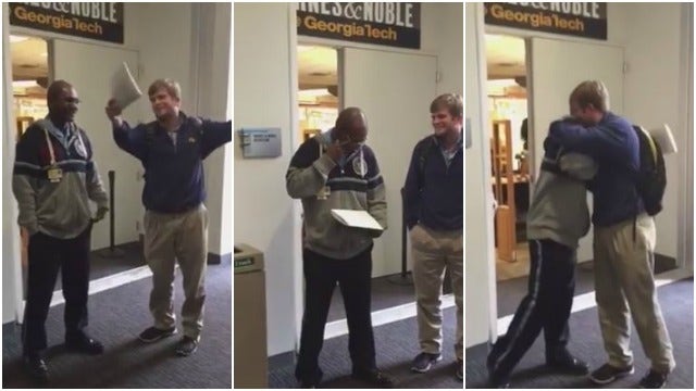 WATCH: Ga. Tech Security Guard Brought to Tears after Students Pay it Forward