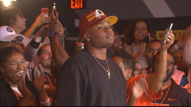 Dwayne Haskins, a graduate of Bullis School in Potomac, drafted by Washington Redskins
