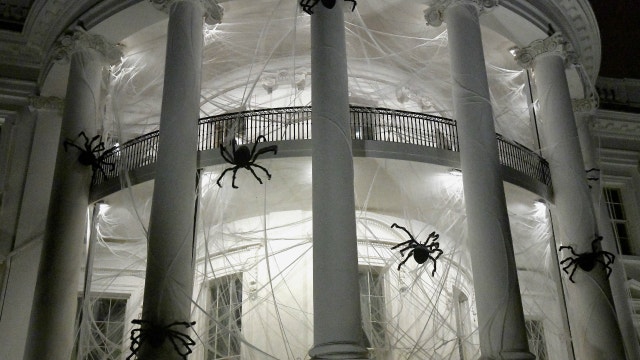 White House decorates South Lawn in preparation of Halloween event